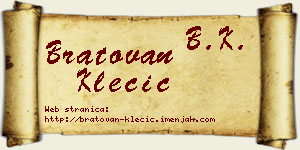 Bratovan Klecić vizit kartica